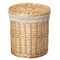 Wickerwise Round Willow Wicker Laundry Basket with Lid Side Handles & Removable Fabric Liner Natural Decorative Storage Hamper for Clothes Towels Blankets and Everyday Home Organization